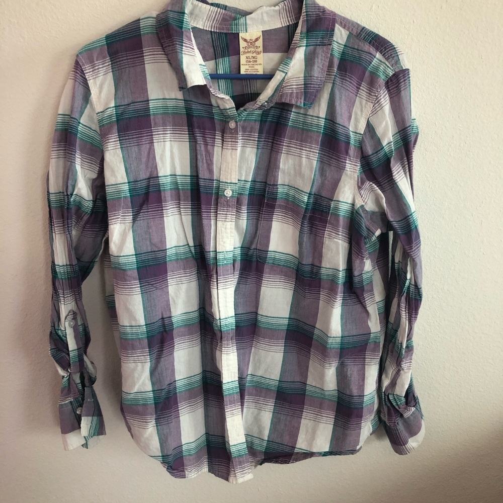 Faded glory plaid top